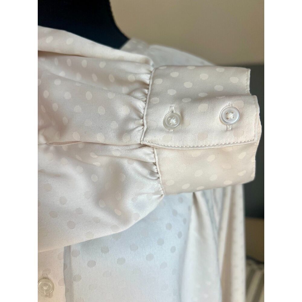 LOFT Cream Button Front Blouse - Picture 7 of 7